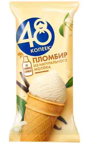 Мороженое 48 копеек Пломбир в вафельном стаканчике 88г арт. 976968