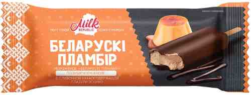 Мороженое Milk Republic Белорусский Пломбир Эскимо крем-брюле 15% 80г арт. 318735