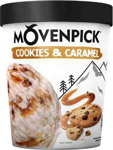 Мороженое Movenpick Пломбир Cookies & caramel 12.7% 298г арт. 1050560
