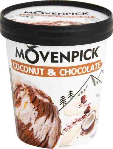 Мороженое Movenpick сливочное двухслойное кокосовое и шоколадное 263г арт. 1067876