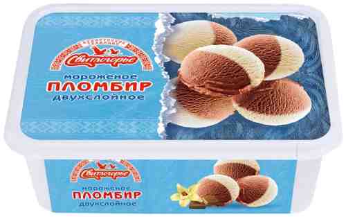 Мороженое Свитлогорье Пломбир двухслойный Ванильно-шоколадный 15% 500г арт. 690268
