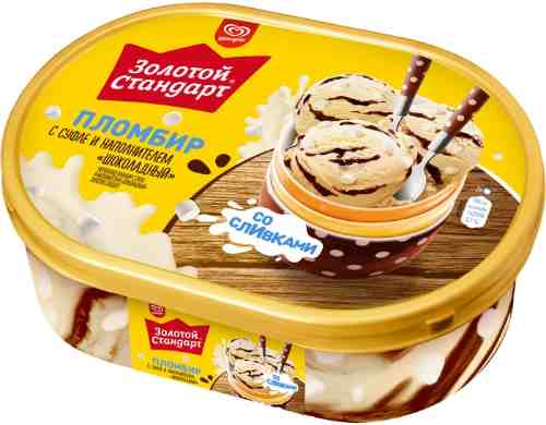Мороженое Золотой Стандарт Пломбир с суфле и шоколадным наполнителем 12% 475г арт. 318738