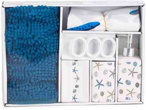 Набор аксессуаров для ванной комнаты Gromell Blue Lagoon 17 предметов арт. 1172151