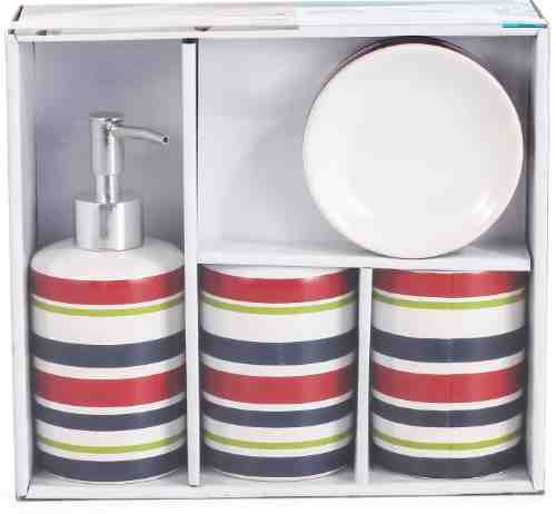 Набор аксессуаров для ванной комнаты Gromell Stripes 4 предмета арт. 1172154