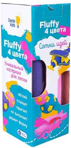 Набор для детской лепки Genio Kids Fluffy Воздушный пластилин 4 цвета 100г арт. 960947
