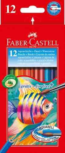 Набор для рисования Faber-Castell акварельные карандаши 12 цветов + кисточка арт. 982945