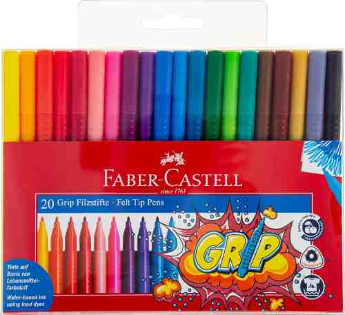 Набор фломастеров Faber-Castell Grip Filzstifte смываемые 20 цветов арт. 1080896