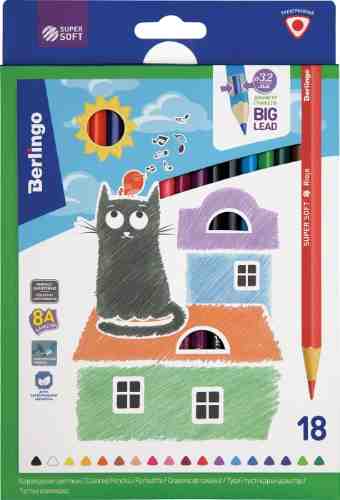 Набор карандашей Berlingo Super Soft Жил-был кот 18 цветов арт. 1080480