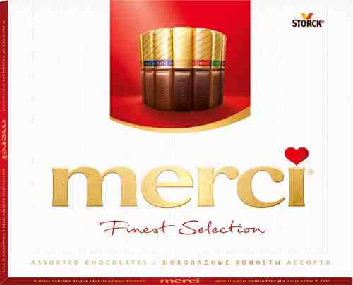 Набор шоколадных конфет Merci Ассорти 8 видов шоколада 250г арт. 304652