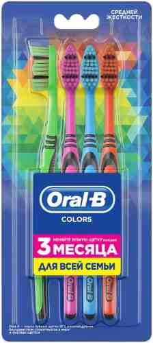 Набор зубных щеток Oral-B Colors средней жесткости 4шт арт. 999908