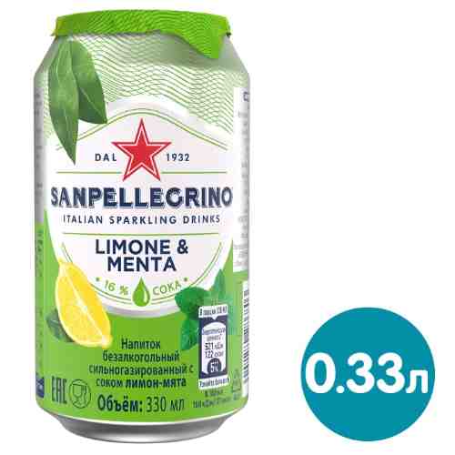 Напиток сокосодержащий Sanpellegrino Лимон-Мята 330мл арт. 1087469