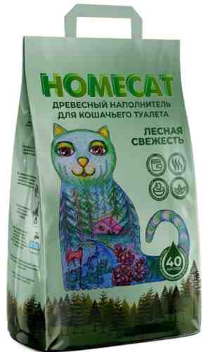 Наполнитель для кошачьего туалета Homecat Древесный 40л 12кг арт. 1013001