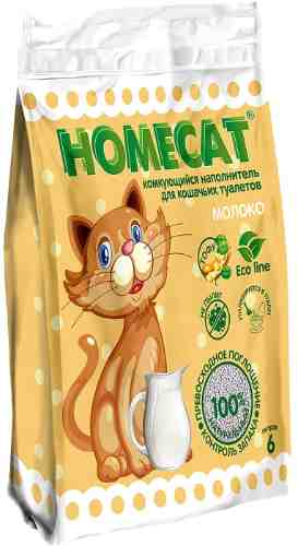 Наполнитель для кошачьего туалета Homecat Молоко 6л арт. 1012935