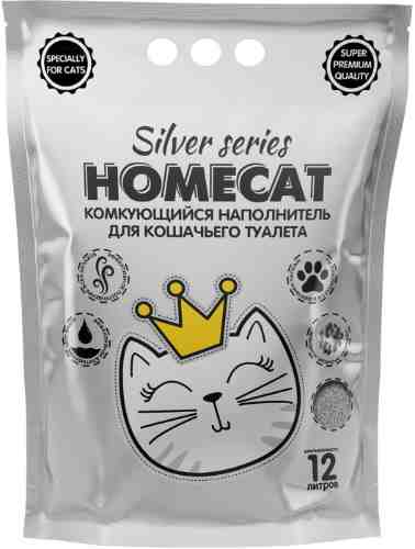 Наполнитель для кошачьего туалета Homecat Silver Series комкующийся 3кг арт. 1113597
