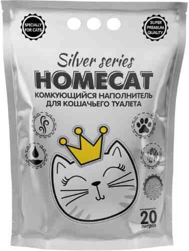 Наполнитель для кошачьего туалета Homecat Silver Series комкующийся 5кг арт. 1113466