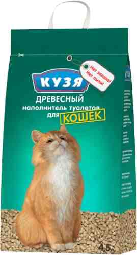Наполнитель для кошачьего туалета Кузя древесный 4.5л арт. 1009373