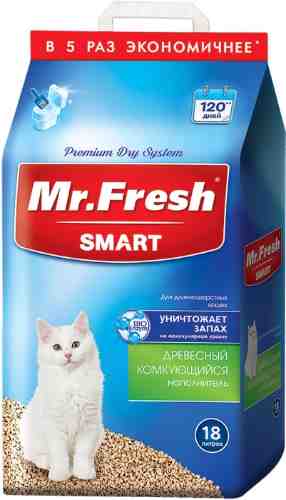 Наполнитель для кошачьего туалета Mr.Fresh Smart для длинношерстных кошек 18л арт. 1062934