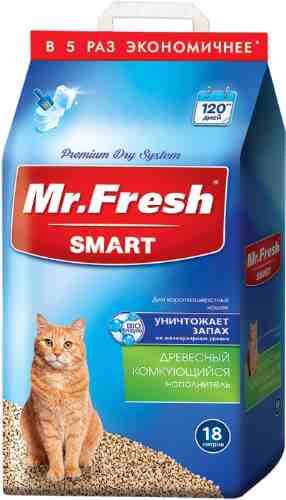 Наполнитель для кошачьего туалета Mr.Fresh Smart для короткошерстных кошек 18л арт. 1062925