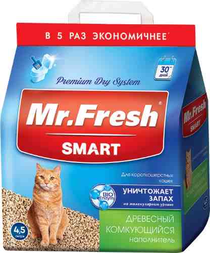 Наполнитель для кошачьего туалета Mr.Fresh Smart для короткошерстных кошек 4.5л арт. 1063059