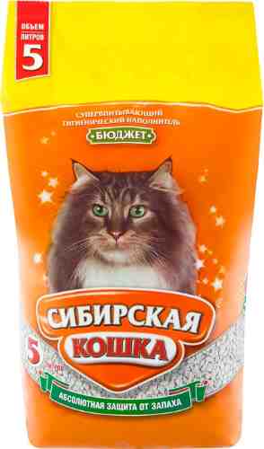 Наполнитель для кошачьего туалета Сибирская кошка Бюджет впитывающий 5л арт. 1078798