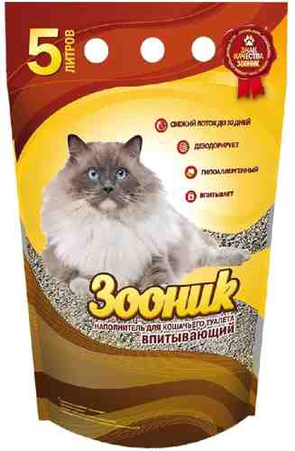 Наполнитель для кошачьего туалета Зооник впитывающий 5л арт. 1009380