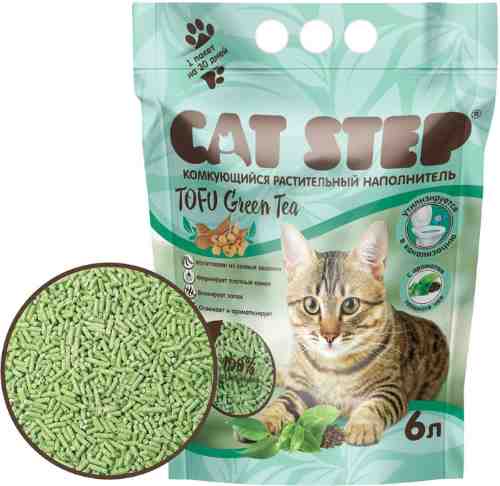 Наполнитель комкующийся растительный Cat Step Tofu Green Tea 6л арт. 997956