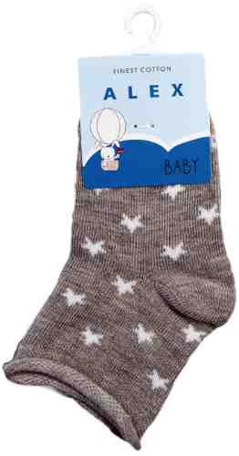 Носки для младенцев Alex Textile B-02037 бесшовные звездочки серые 6-12мес арт. 1120181