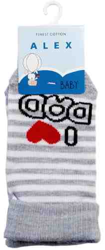 Носки для младенцев Alex Textile I love Dad BD-5902 бесшовные серые 6-12мес арт. 1120081