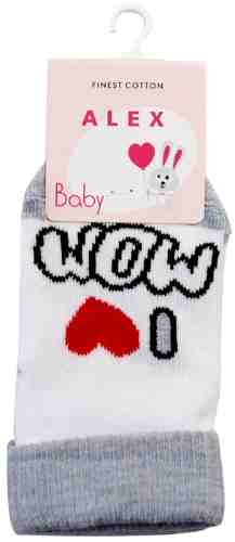 Носки для младенцев Alex Textile I love Mommy BM-5902 бесшовные белые 0-6мес арт. 1120075