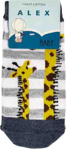 Носки для младенцев Alex Textile Жираф бесшовные серые 0-6мес арт. 1129024