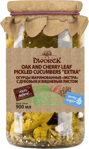 Огурцы Dworek маринованные экстра с дубовым и вишневым листом 860г арт. 1113453