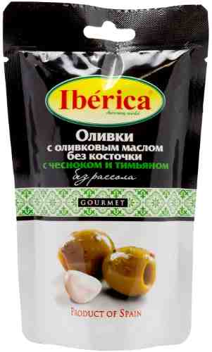 Оливки Iberica с оливковым маслом чесноком и тимьяном 70г арт. 1109442
