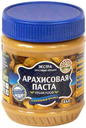 Паста арахисовая Азбука продуктов Экстра с кусочками арахиса 340г арт. 451739