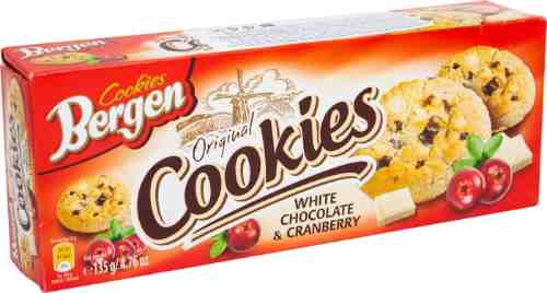 Печенье Bergen Original Cookies с кусочками белого шоколада и клюквой 135г арт. 996228