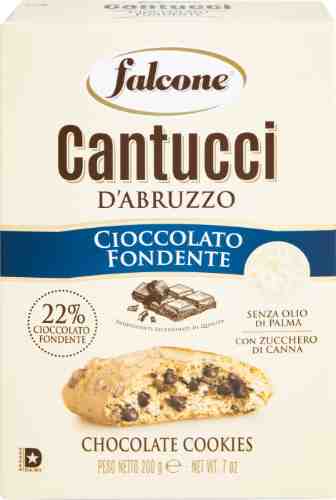 Печенье Falcone Кантуччи сахарное с темным шоколадом 200г арт. 1001684