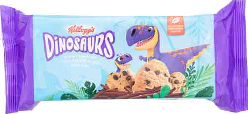 Печенье Kelloggs Dinosaurs Сдобное ванильное с кусочками молочного шоколада 120г арт. 976359
