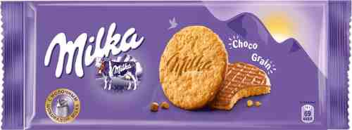 Печенье Milka с овсяными хлопьями покрытое шоколадом 168г арт. 483712