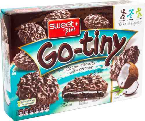 Печенье Sweet Plus Go-Tiny Шоколадное с кокосом 130г арт. 446281