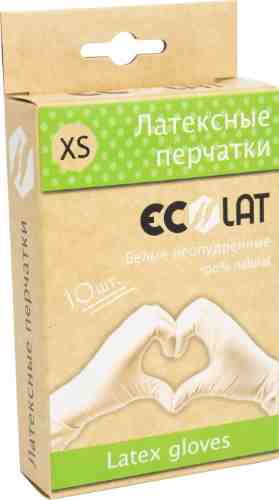 Перчатки EcoLat латексные белые размер XS 10шт арт. 982342