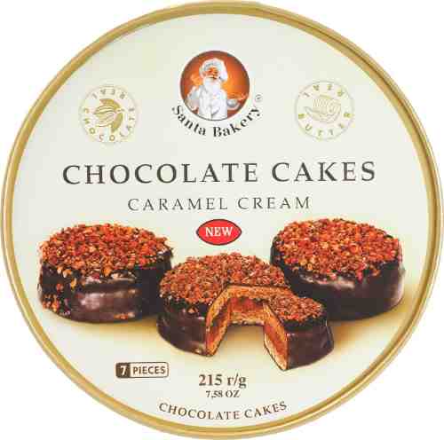 Пирожные Santa Bakery Chocolate Cakes Caramel Cream Шоколадные с карамельным кремом 215г арт. 1117827