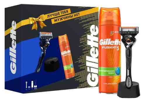 Подарочный набор Gillette Proglide Бритва с 1 сменной кассетой + Гель для бритья 200мл + подставка арт. 1136110
