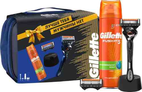 Подарочный набор Gillette Proglide Бритва с 2 сменными кассетами + Гель для бритья 200мл + Подставка арт. 1136112