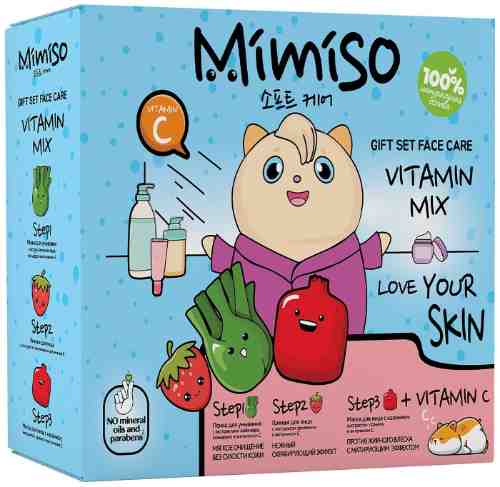 Подарочный набор Mimiso Vitamin mix Гоммаж для лица 100мл + Пенка для умывания 100мл + Маска для лица 100мл в ассортимен арт. 1136619