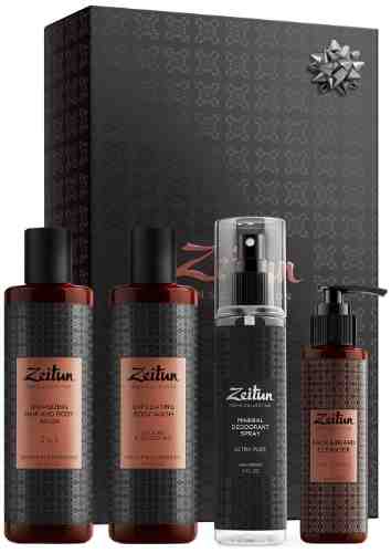 Подарочный набор Zeitun для мужчин Свежесть 24 Гель 2в1 для волос и тела Гель-скраб для душа Гель для умывания Дезодоран арт. 1136053
