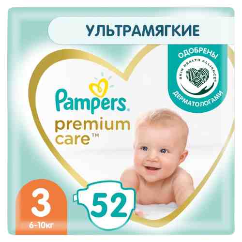 Подгузники Pampers Premium Care 6-10кг Размер 3 52шт арт. 512548
