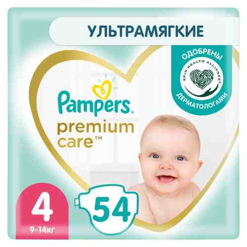 Подгузники Pampers Premium Care 9-14кг Размер 4 54шт арт. 513844