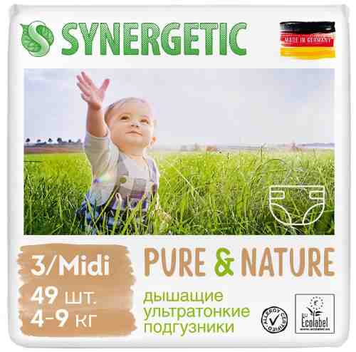 Подгузники Synergetic Pure&Nature размер 3 Midi 49шт арт. 1116118