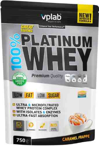 Протеин VPLab 100 % Platinum Whey карамельный фраппе 750г арт. 976500