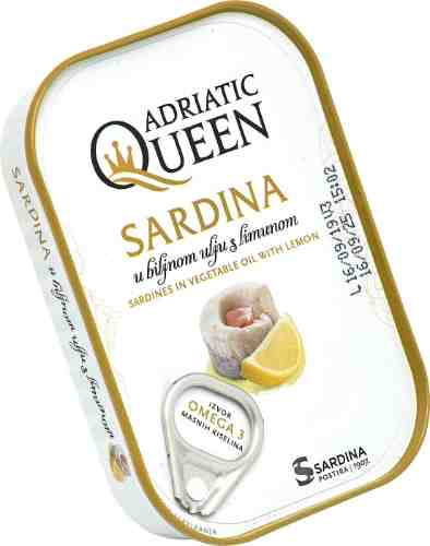 Сардины Adriatic Queen в растительном масле с лимоном 105г арт. 1191654