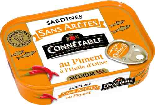 Сардины Connetable без костей в оливковом масле первого отжима экстра с перцем 140г арт. 1102505